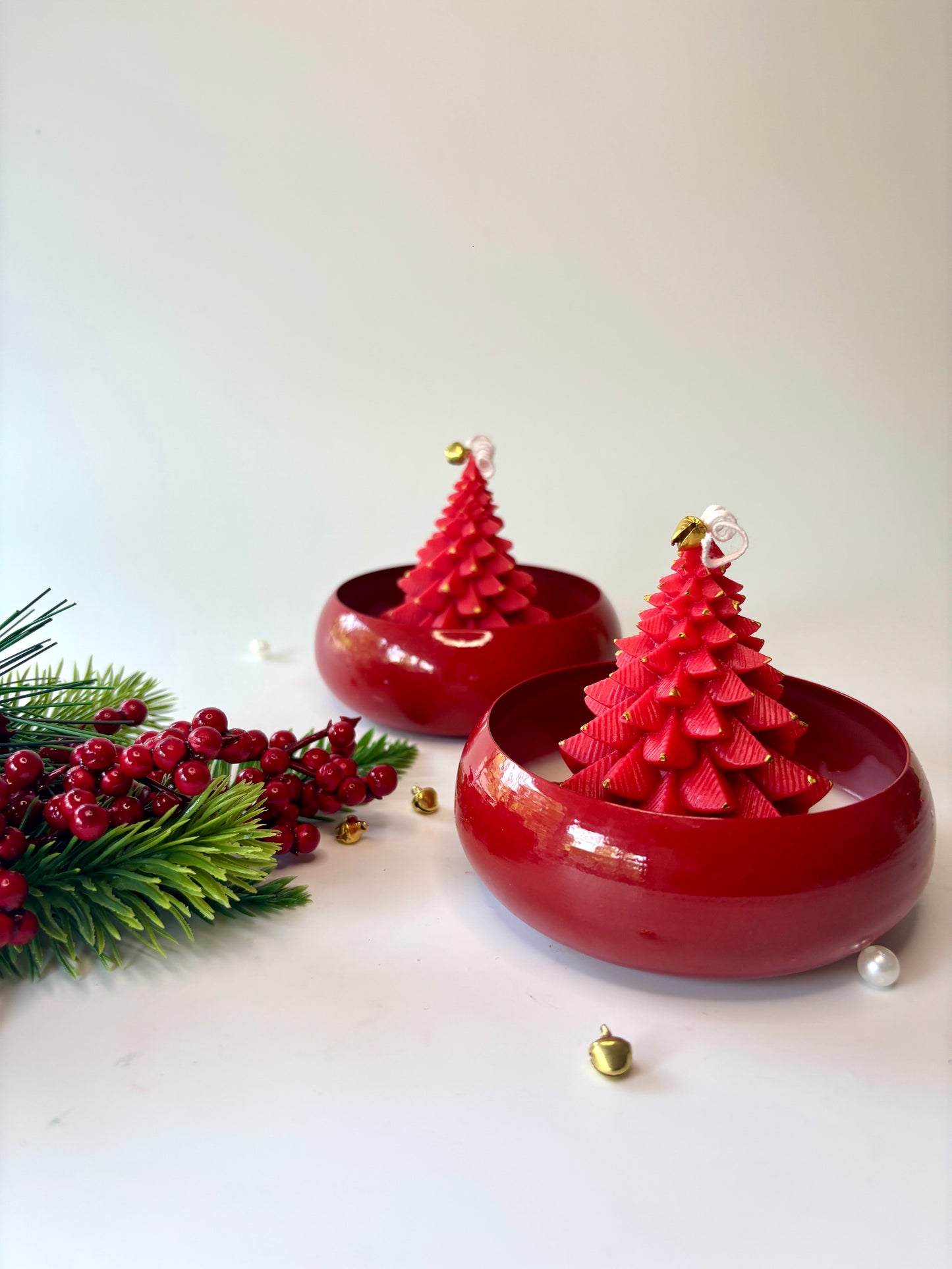 Crimson Christmas Tree Bowl